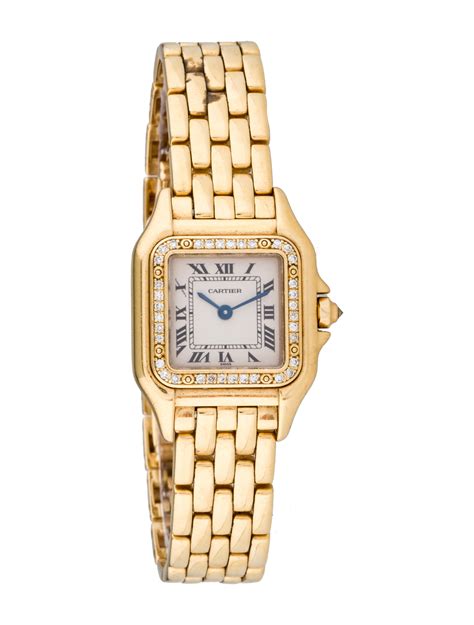 cartier panthere watch gold used|cartier panthere diamond bezel.